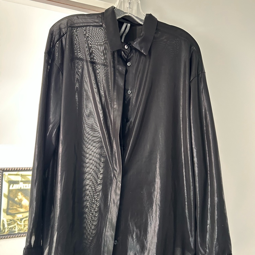 Anthropologie Black Sheer Blouse